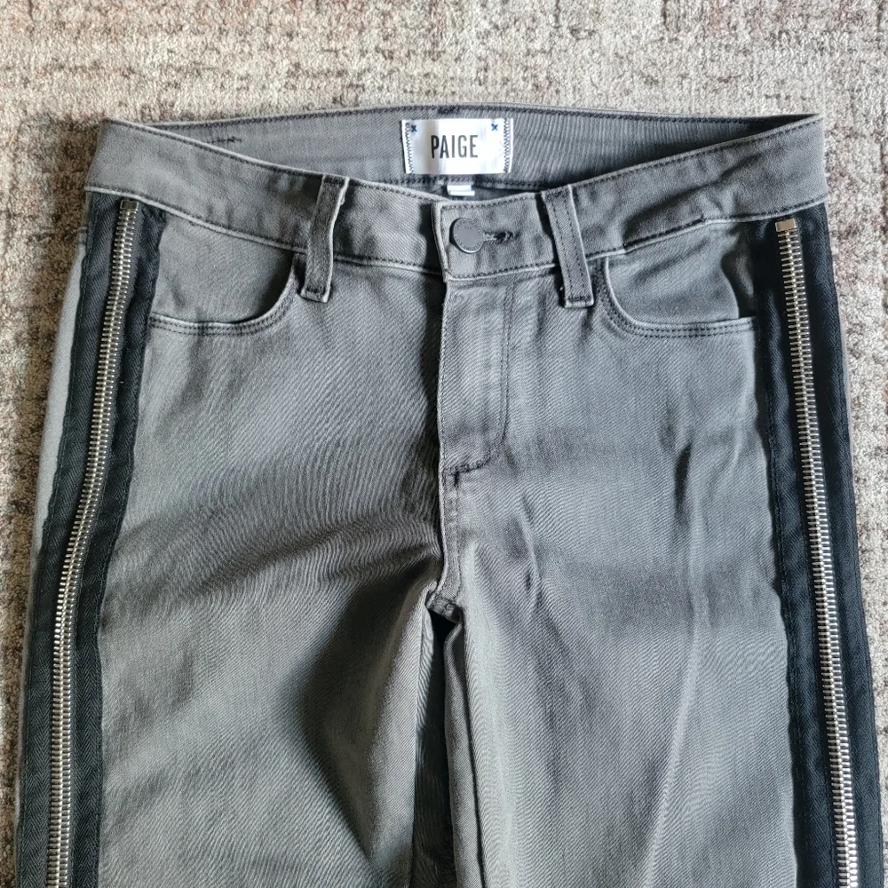 PAIGE Side Zipper Detail Low Rise Skinny Jeans Size‎ 27 Gray - Picture 3 of 15